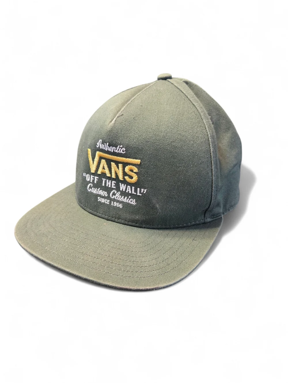 Vans Olive Green Embroidered 'Off The Wall' Snapback Hat - Picture 3 of 5